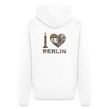 I Love Berlin – Urban Architecture - Unisex Premium Organic Zip Hoodie - white - Back - Thijin (182cm)