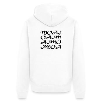 Célèbre tétragrammaton MOAI par Shakespeare - Veste à capuche bio Premium Unisexe - blanc - Dos - Thijin (182cm)