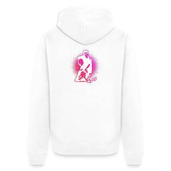 Pure floorball focus - Unisex Premium Organic Zip Hoodie - white - Back - Thijin (182cm)