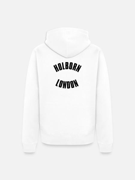 Holborn London Emblem - Unisex Premium Organic Zip Hoodie - white