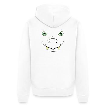 T-Rex Face Tyrannosaurus Rex Dinosaur Diy Costume - Unisex Premium Organic Zip Hoodie - white - Back - Thijin (182cm)