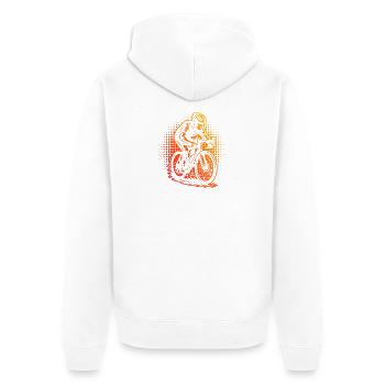 Ich liebe Roadbike cooles Motiv für Rennrad - Unisex Premium Bio Zip Hoodie - Weiß - Hinten - Thijin (182cm)