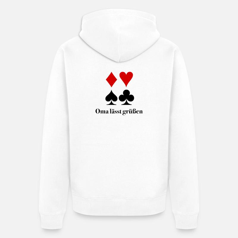 Salutations de grand-mère – Skat Insider Dire - Veste à capuche bio Premium Unisexe - blanc
