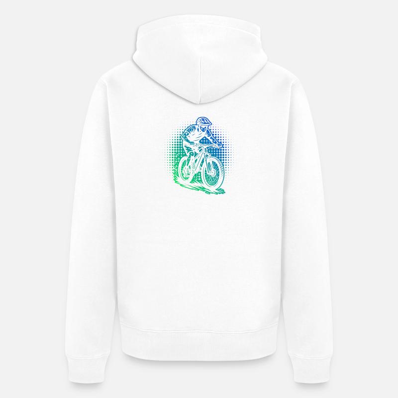 Le VTT adore porter - Veste à capuche bio Premium Unisexe - blanc
