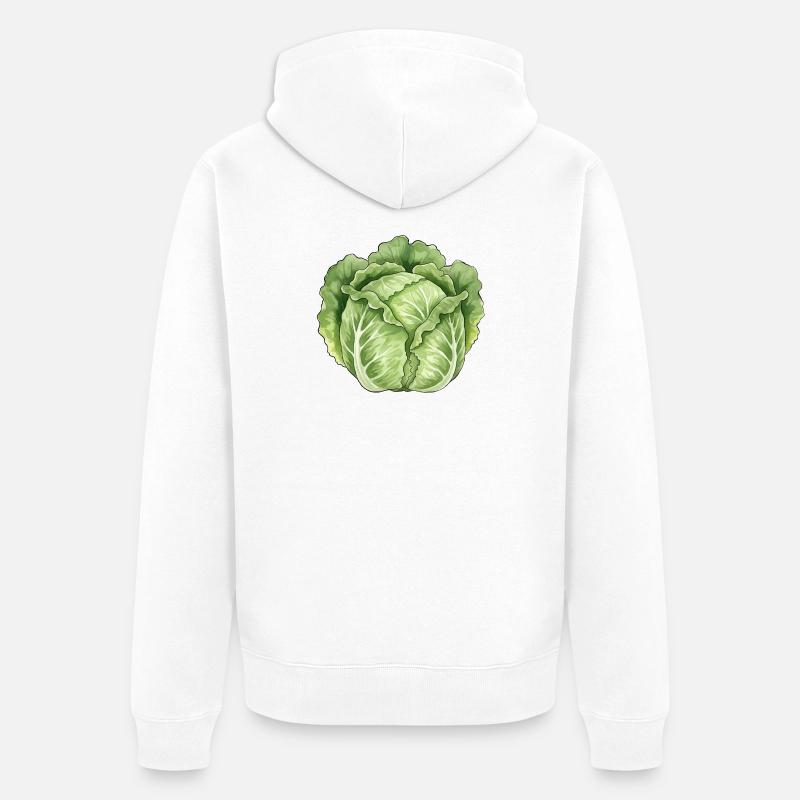 Art de feuilles de laitue - Veste à capuche bio Premium Unisexe - blanc