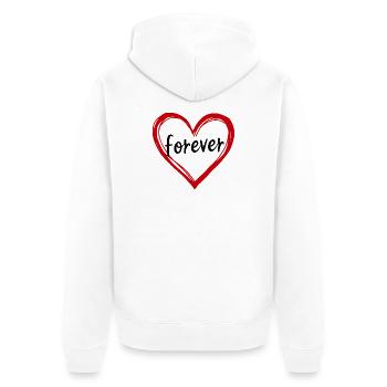 Valentinstag rotes Herz rot Geschenk Valentinstag - Unisex Premium Bio Zip Hoodie - Weiß - Hinten - Thijin (182cm)