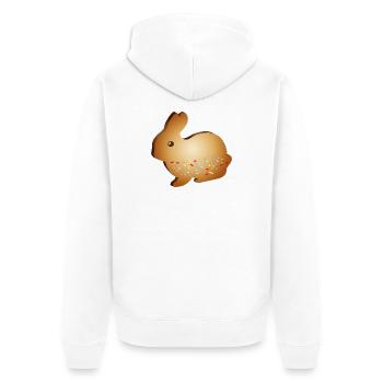 Motif de biscuits de lapin de Pâques avec des vermicelles de sucre colorées - Veste à capuche bio Premium Unisexe - blanc - Dos - Thijin (182cm)
