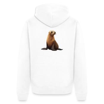 Lions de mer Lion de mer - Veste à capuche bio Premium Unisexe - blanc - Dos - Thijin (182cm)
