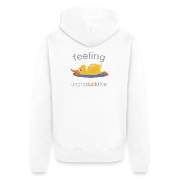 Feeling Unproducktive – Blue Duck Edition - Unisex Premium Organic Zip Hoodie - white - Back - Thijin (182cm)