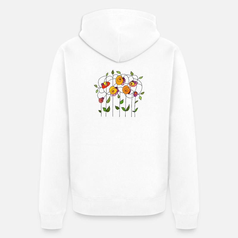Fleur - Veste à capuche bio Premium Unisexe - blanc