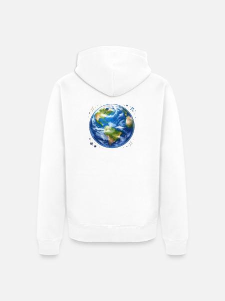 Erde im kosmischen Aquarellstil - Unisex Premium Bio Zip Hoodie - Weiß