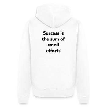 Success is the sum of small effort - Veste à capuche bio Premium Unisexe - blanc - Dos - Thijin (182cm)