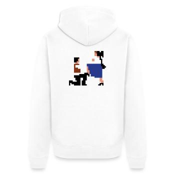 Šij, luby šewco šij... - Unisex Premium Bio Zip Hoodie - Weiß - Hinten - Thijin (182cm)