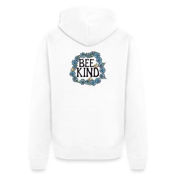 Be Kind Floral Circle - Unisex Premium Bio Zip Hoodie - Weiß - Hinten - Thijin (182cm)