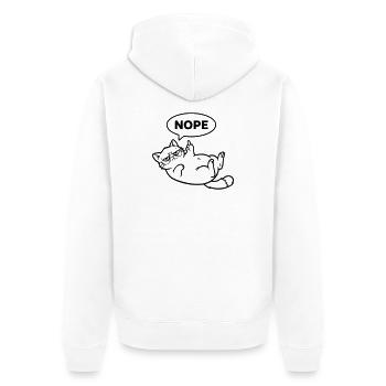 Résumé du doigt d’honneur du chat - Veste à capuche bio Premium Unisexe - blanc - Dos - Thijin (182cm)