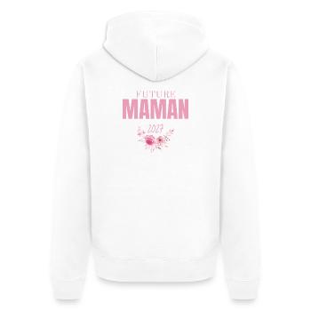 Floral Mom-to-be 2027 - Unisex Premium Organic Zip Hoodie - white - Back - Thijin (182cm)