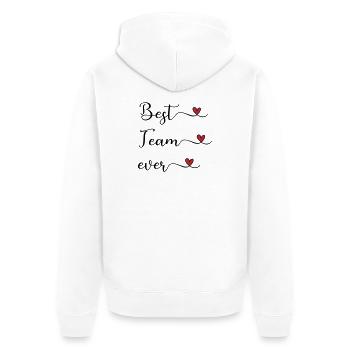Best Team Ever - Unisex Premium Organic Zip Hoodie - white - Back - Thijin (182cm)