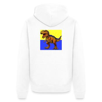 Dinosaurier - Unisex Premium Bio Zip Hoodie - Weiß - Hinten - Thijin (182cm)