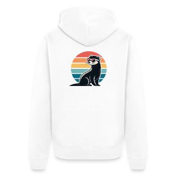 Retro ferret in the sun - Unisex Premium Organic Zip Hoodie - white - Back - Thijin (182cm)