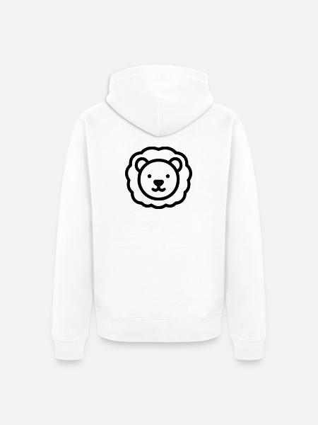 lion - Veste à capuche bio Premium Unisexe - blanc