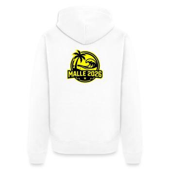 Malle 2026 Beach Palm Trees - Unisex Premium Organic Zip Hoodie - white - Back - Thijin (182cm)