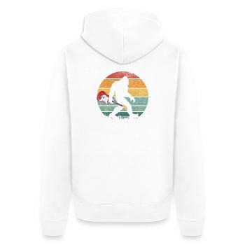 Bigfoot Sasquatch Rocker Guitar Sunset Retro - Unisex Premium Organic Zip Hoodie - white - Back - Thijin (182cm)