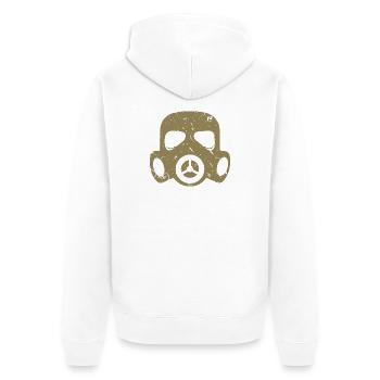 Masque à gaz grunge Particules nucléaires radioactives - Veste à capuche bio Premium Unisexe - blanc - Dos - Thijin (182cm)