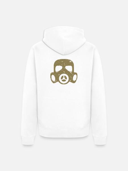 Grunge Gasmaske Nuklear Radioaktiv Feinstaub - Unisex Premium Bio Zip Hoodie - Weiß