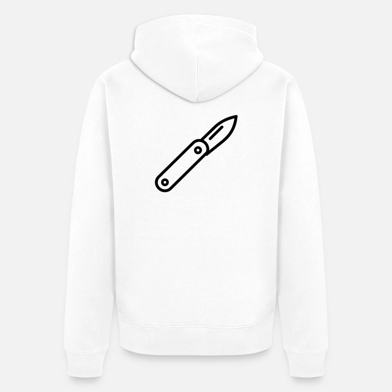 couteau - Veste à capuche bio Premium Unisexe - blanc