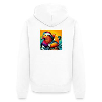 Mandarin duck - Unisex Premium Organic Zip Hoodie - white - Back - Thijin (182cm)