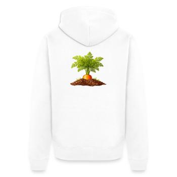 Jardin de carotte dans le sol Design de la nature - Veste à capuche bio Premium Unisexe - blanc - Dos - Thijin (182cm)