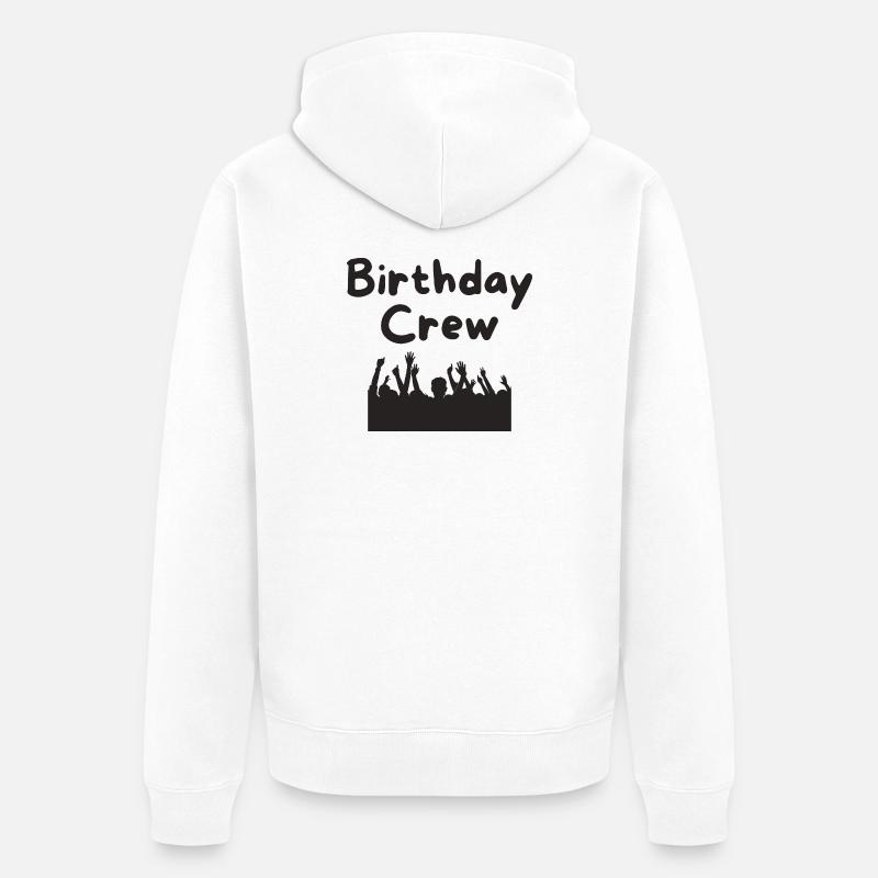 Birthday Crew - Unisex Premium Organic Zip Hoodie - white