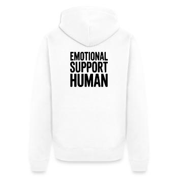 Emotional Support Human - Unisex Premium Organic Zip Hoodie - white - Back - Thijin (182cm)