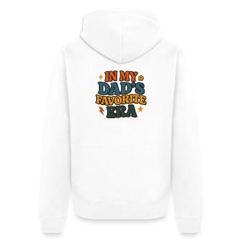 In My Dad's Favorite Era Tochter Familien Humor - Unisex Premium Bio Zip Hoodie - Weiß - Hinten - Thijin (182cm)