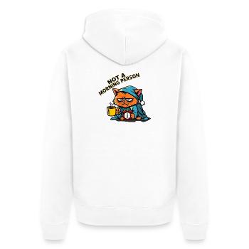 Katzenmuffel im Morgenmantel - Veste à capuche bio Premium Unisexe - blanc - Dos - Thijin (182cm)