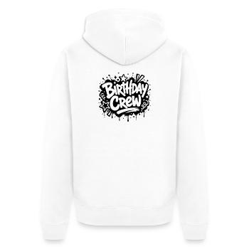 Motif graffiti de fête d’anniversaire - Veste à capuche bio Premium Unisexe - blanc - Dos - Thijin (182cm)