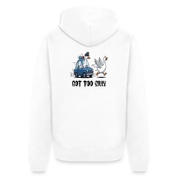 Got Too Silly Goose Police Duck Car Tee Funny - Veste à capuche bio Premium Unisexe - blanc - Dos - Thijin (182cm)
