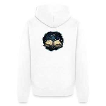 Livre avec des étoiles - Veste à capuche bio Premium Unisexe - blanc - Dos - Thijin (182cm)