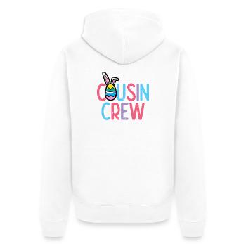 Cousin Crew Easter Bunny Design - Unisex Premium Organic Zip Hoodie - white - Back - Thijin (182cm)