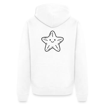 Seestern - Unisex Premium Bio Zip Hoodie - Weiß - Hinten - Thijin (182cm)