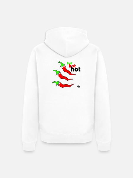 Pepperoni hot - Unisex Premium Bio Zip Hoodie - Weiß