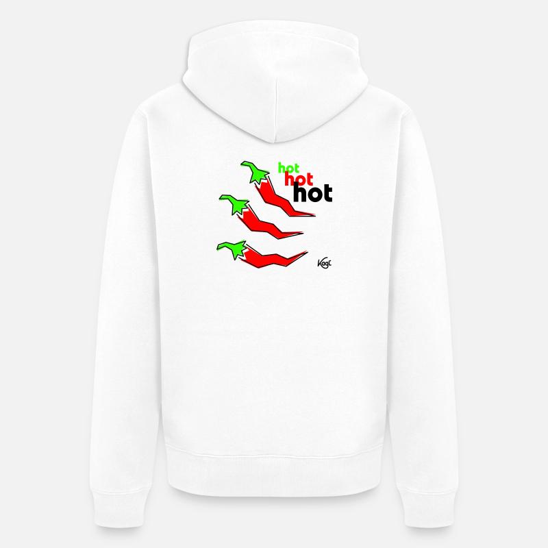 Pepperoni hot - Unisex Premium Bio Zip Hoodie - Weiß