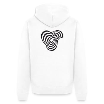 opart Abstract lines shape design - Unisex Premium Organic Zip Hoodie - white - Back - Thijin (182cm)