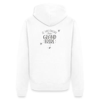 Je Vais Être Encore Futur Grand Frère 2027 - Veste à capuche bio Premium Unisexe - blanc - Dos - Thijin (182cm)