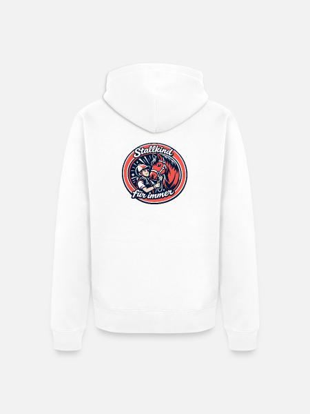 Stallkind Pferdeherz Forever - Unisex Premium Bio Zip Hoodie - Weiß