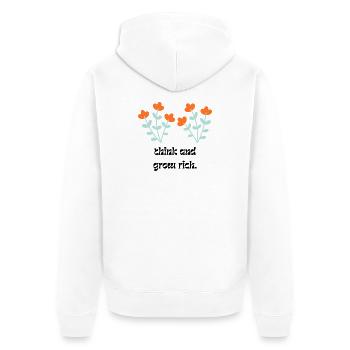 Réfléchis et deviens riche - Veste à capuche bio Premium Unisexe - blanc - Dos - Thijin (182cm)