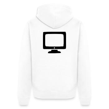 Retro Computer Screen White Vintage 80s 90s - Unisex Premium Organic Zip Hoodie - white - Back - Thijin (182cm)