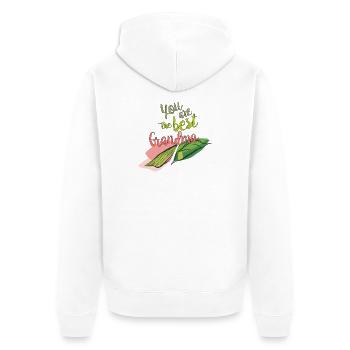 You're the best grandma - Unisex Premium Organic Zip Hoodie - white - Back - Thijin (182cm)
