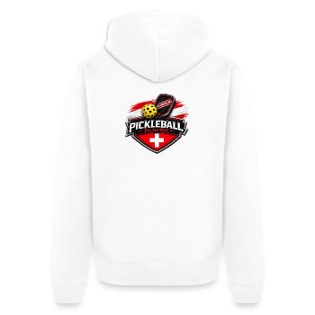 Pickleball SWITZERLAND - Unisex Premium Organic Zip Hoodie - white - Back - Thijin (182cm)