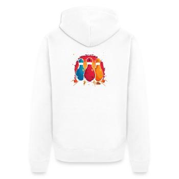 Quilles de bowling drôles - Veste à capuche bio Premium Unisexe - blanc - Dos - Thijin (182cm)